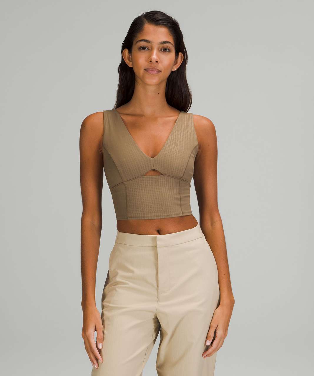 Lululemon lululemon lab Studio Cropped Tank Top - Disrupt Grid Emboss Frontier