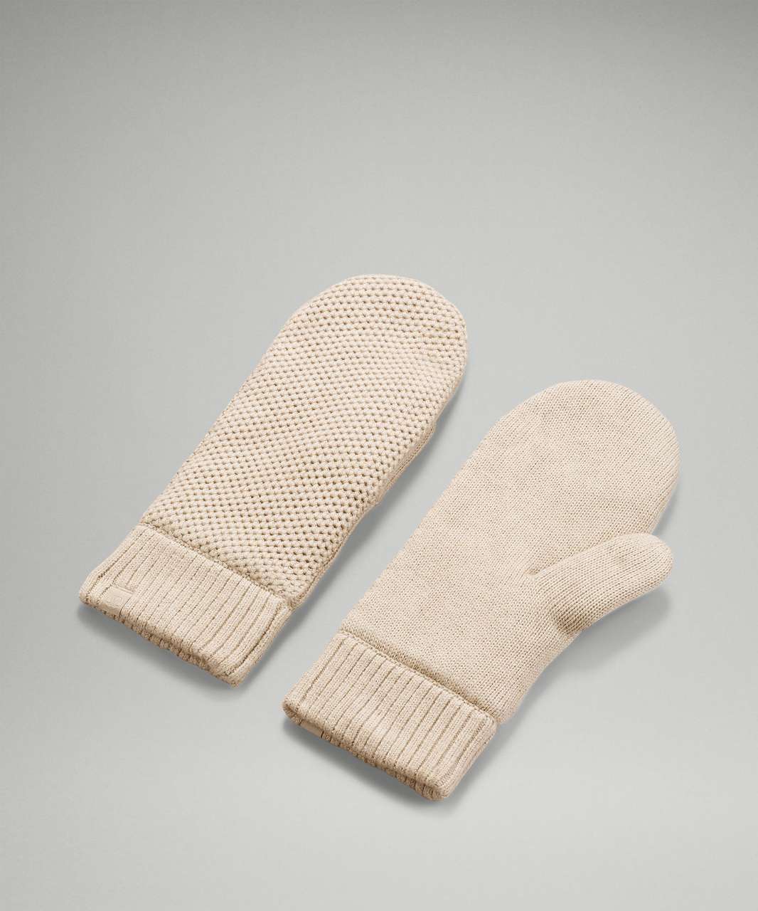 Lululemon Fleece-Lined Knit Mittens - Heathered Raw Linen