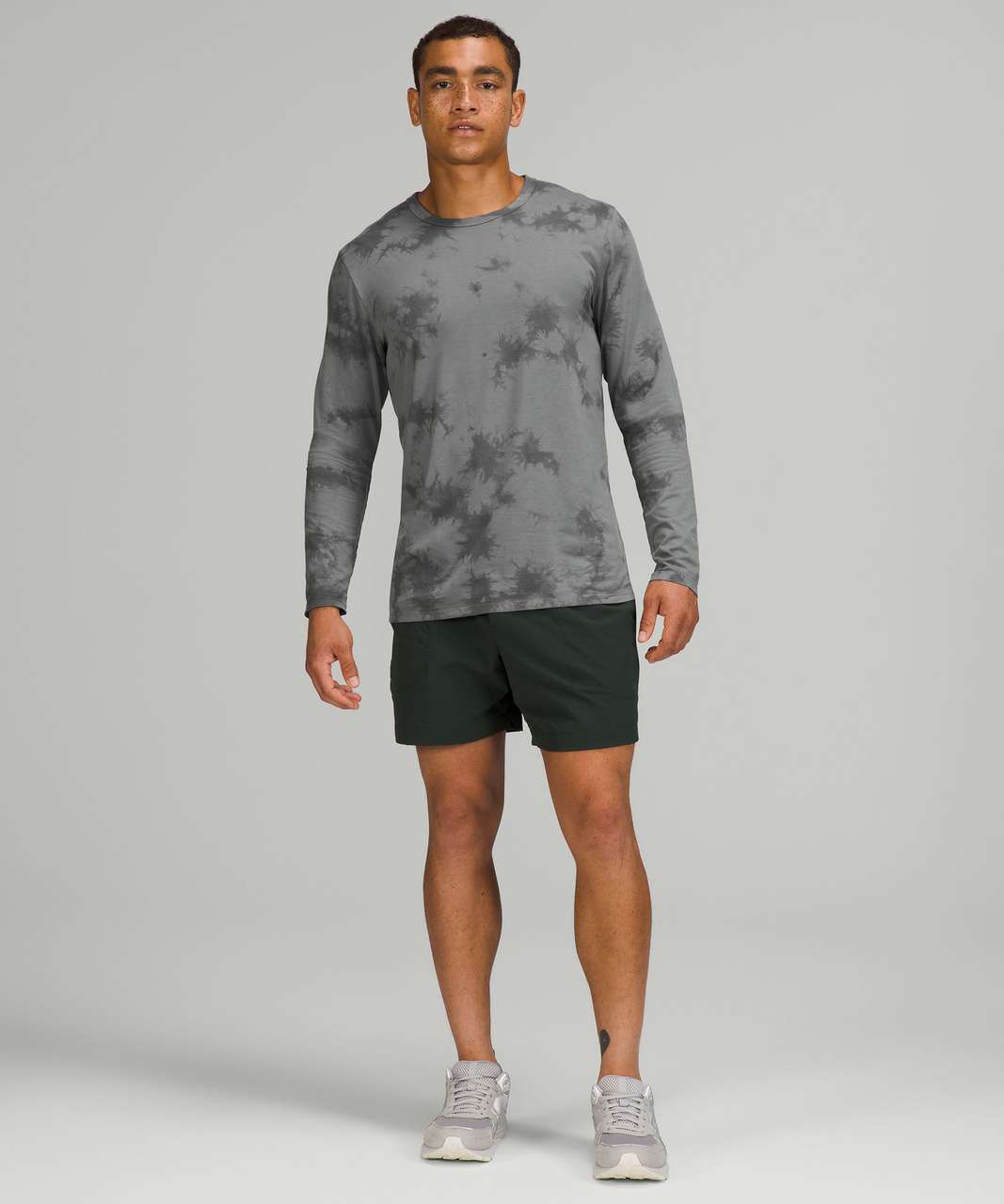 Lululemon The Fundamental Long Sleeve Shirt - New Tide Shibori Asphalt Grey