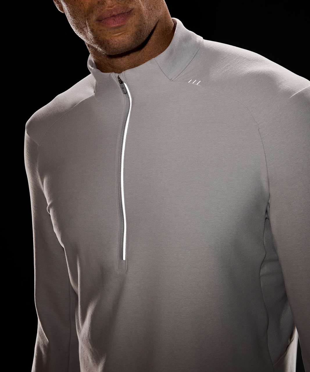 Lululemon Surge Warm Reflective 1/2 Zip - Heathered Sea Salt