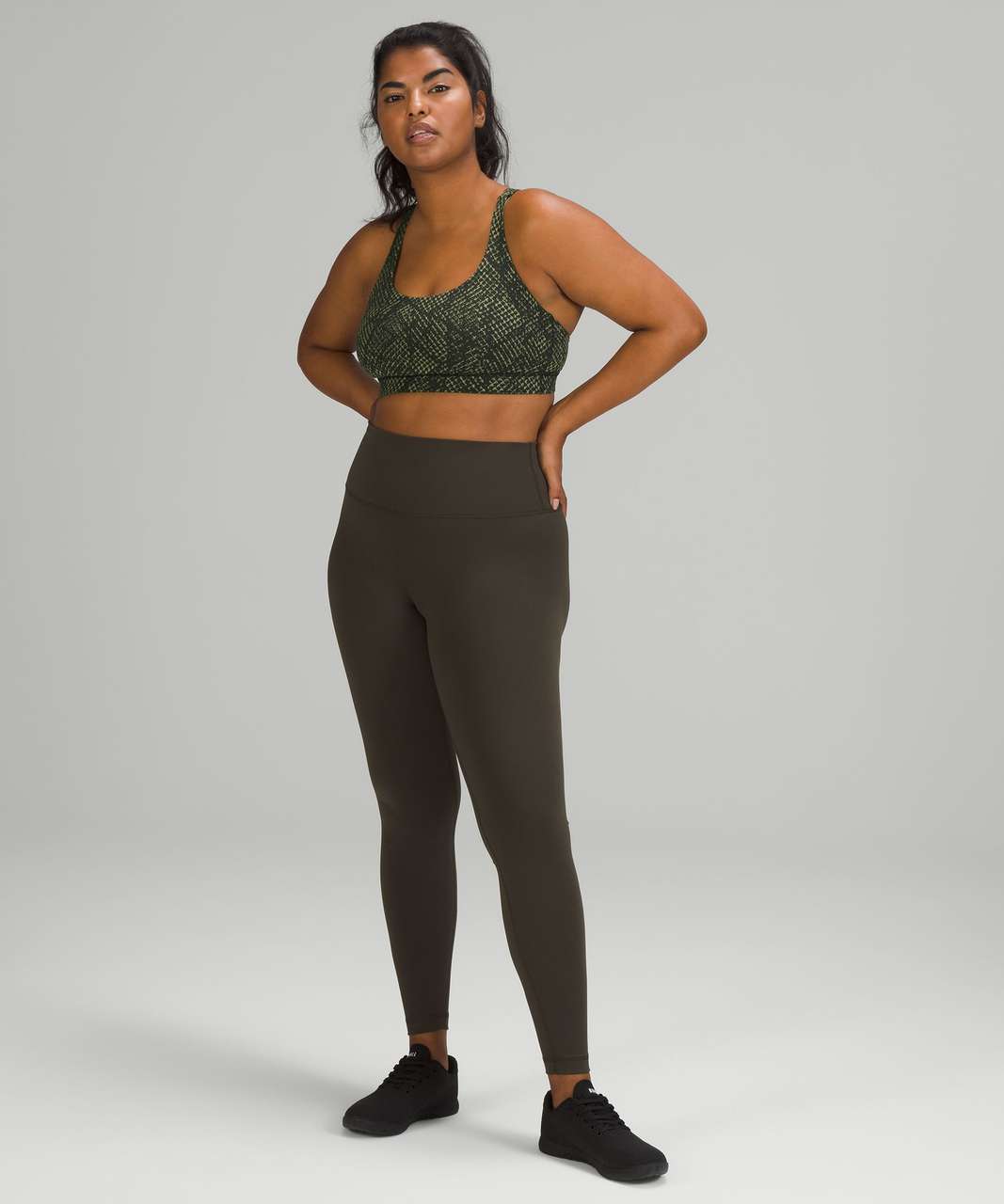 Lululemon Energy Bra *Medium Support, B–D Cups - Reptilia Jacquard  Rainforest Green Rosemary Green - lulu fanatics