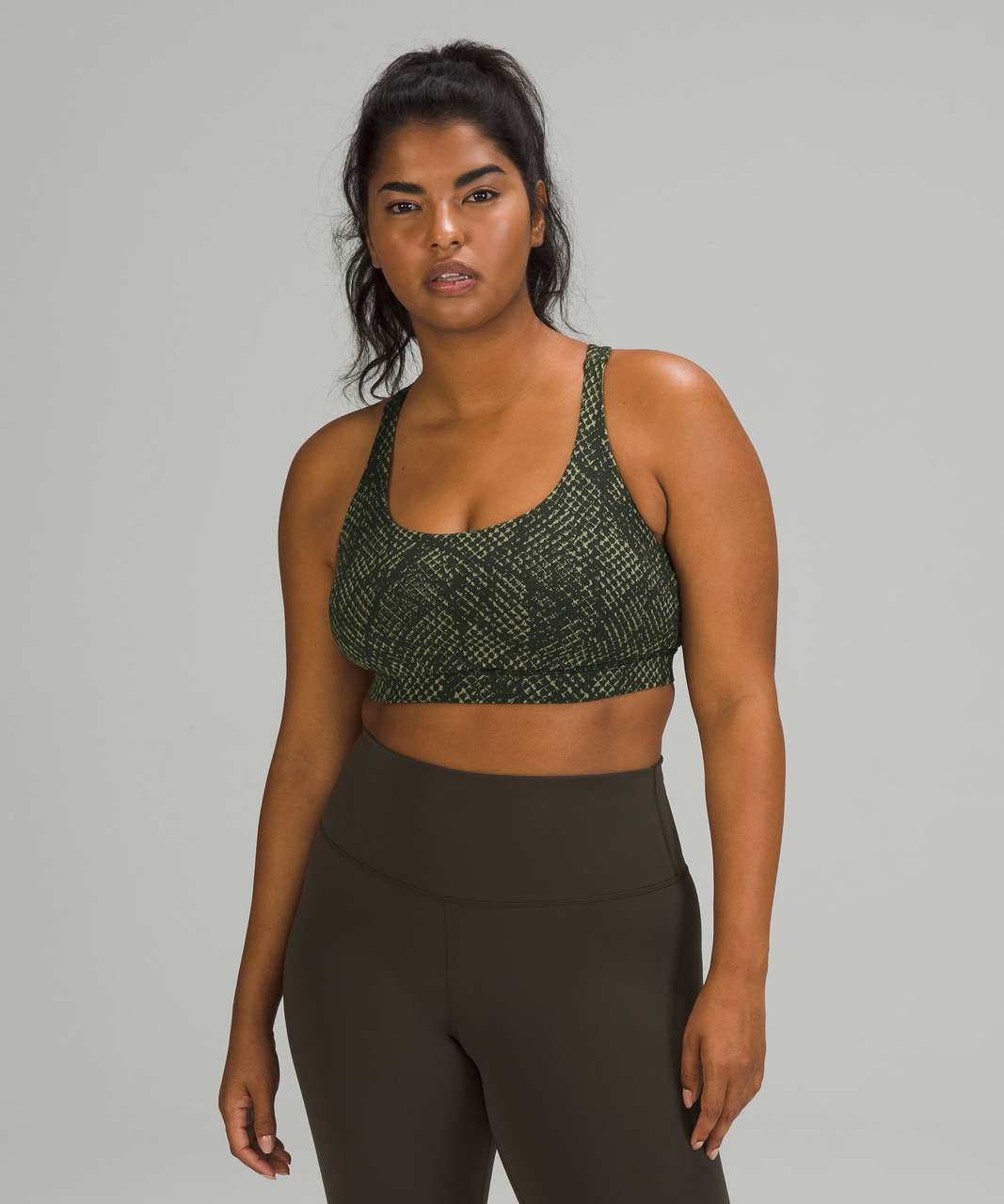 Lululemon Energy Bra *Medium Support, B–D Cups - Reptilia Jacquard Rainforest Green Rosemary Green