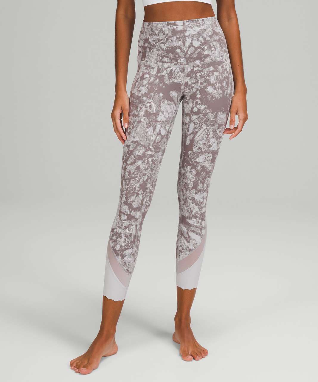 Lululemon Wunder Under Scalloped Hem High-Rise Crop 23" *Luxtreme Roll Down - Synthesize Jacquard Starlight Grey Fog