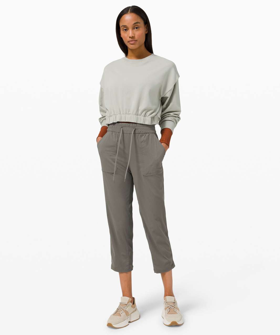 Lululemon Beyond the Studio Crop - Grey Sage (First Release) - lulu fanatics