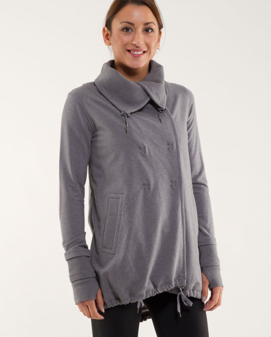 Lululemon Heathered Blue Gratitude Wrap Sweatshirt Jacket Women's Size 6