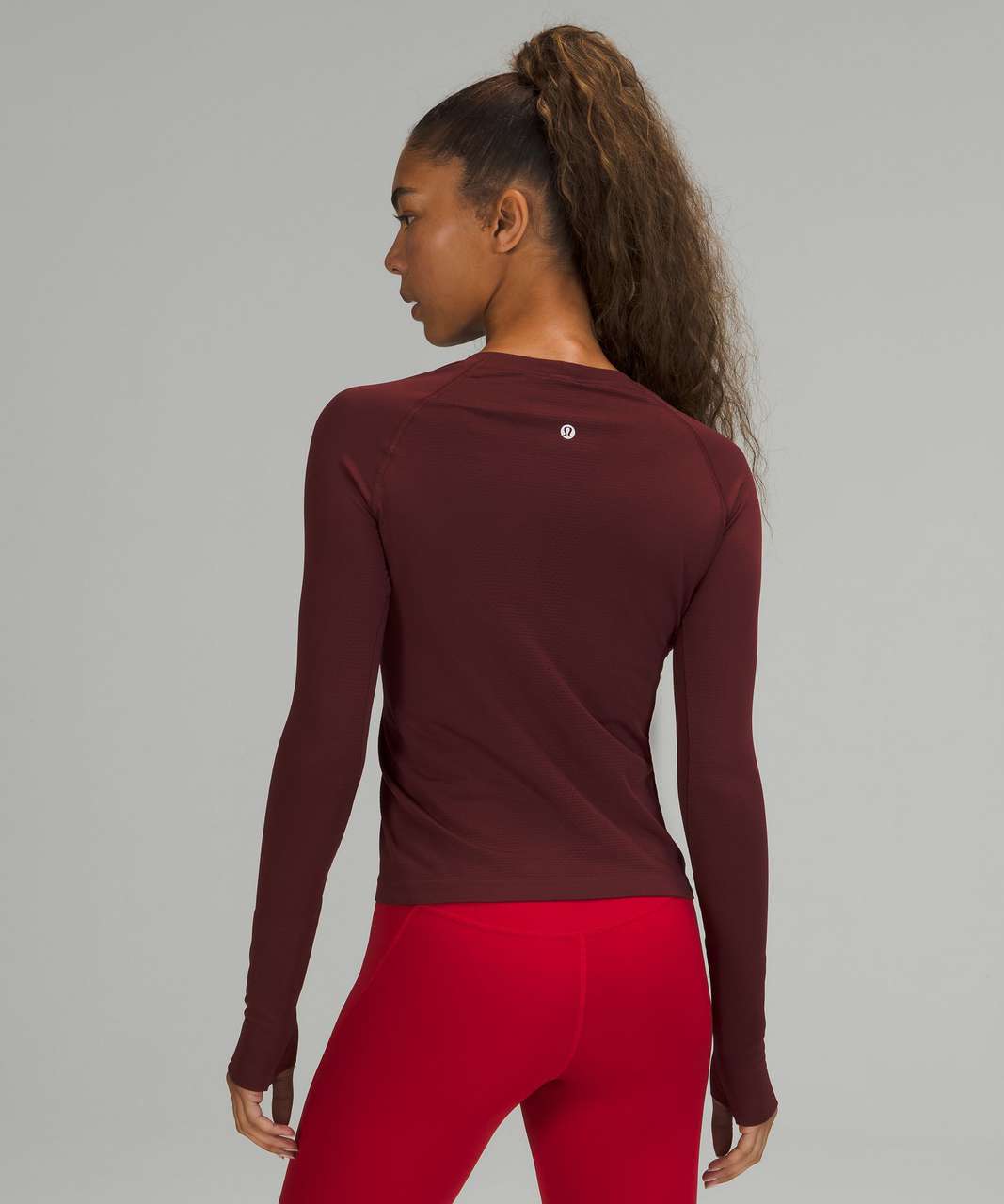 NEW Women Lululemon Swiftly Tech Long Sleeve 2.0 Race Length Red Merlot 8 &  10