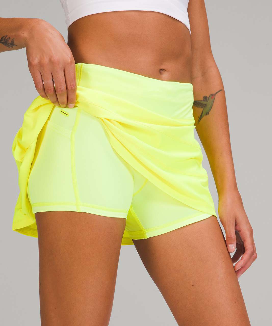 Lululemon Pace Rival Mid-Rise Skirt - Highlight Yellow - lulu fanatics