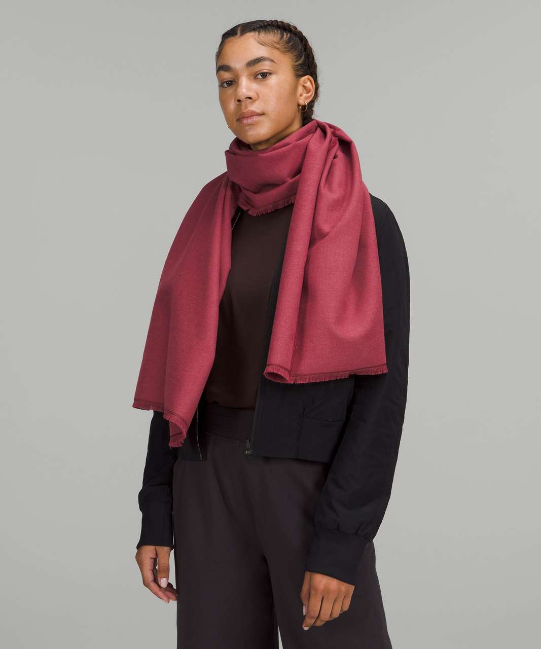 Lululemon Wool-Blend Scarf - Heathered Mulled Wine