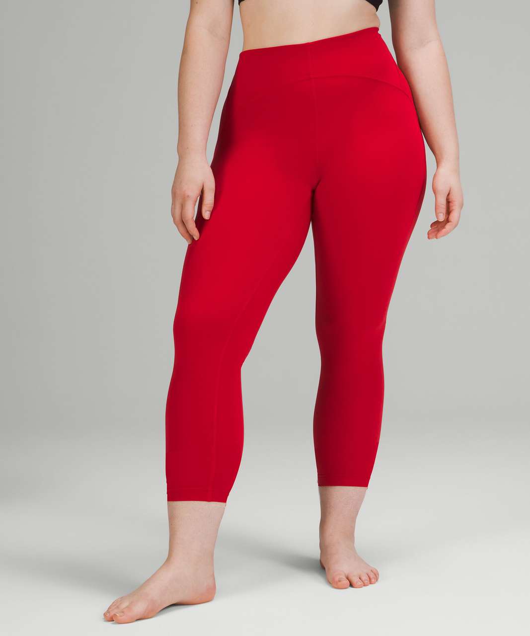 Intrigue Red Ribbed Leggings
