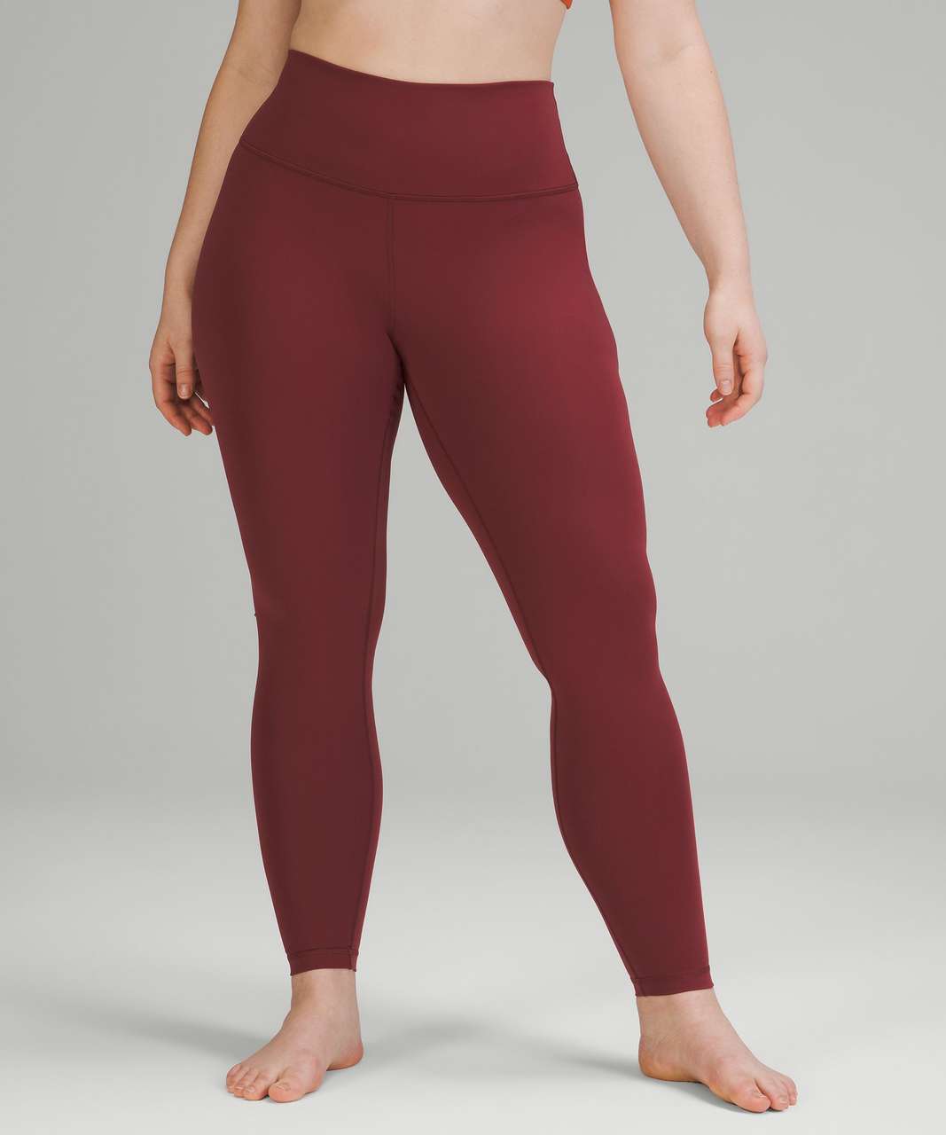 Lululemon Womens Leggings Burgundy Wunder Under Pull On Compression Size 10