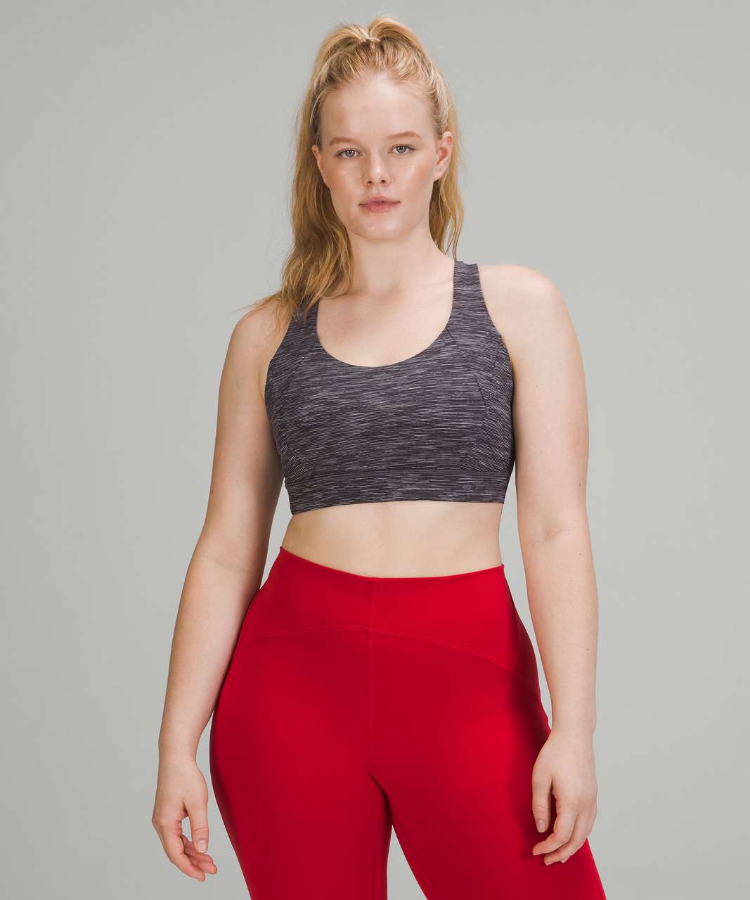 Lululemon Free to Be Elevated Bra *Light Support, DD/DDD(E) Cups - Wee Are From Space Dark Carbon Ice Grey / Dark Red