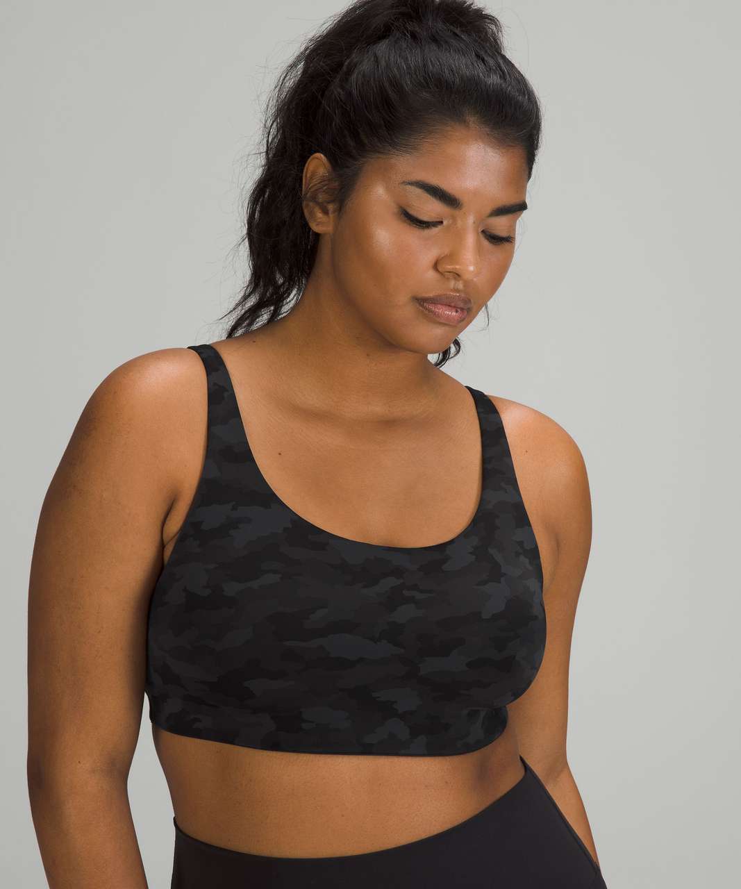 Lululemon In Alignment Straight-Strap Bra *Light Support, C/D Cup - Heritage 365 Camo Mini Deep Coal Multi