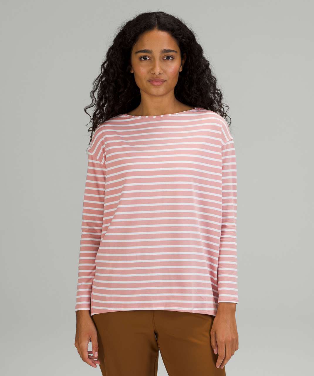 Lululemon Back in Action Long Sleeve Shirt - Pink Pima Cotton Fabric