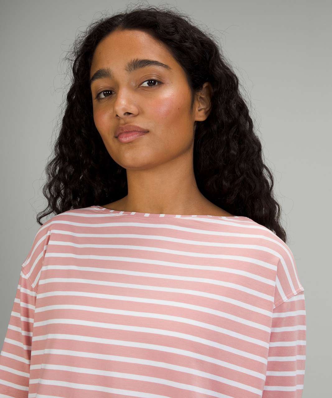 Lululemon Back In Action Long Sleeve Shirt - Yachtie Stripe Pink