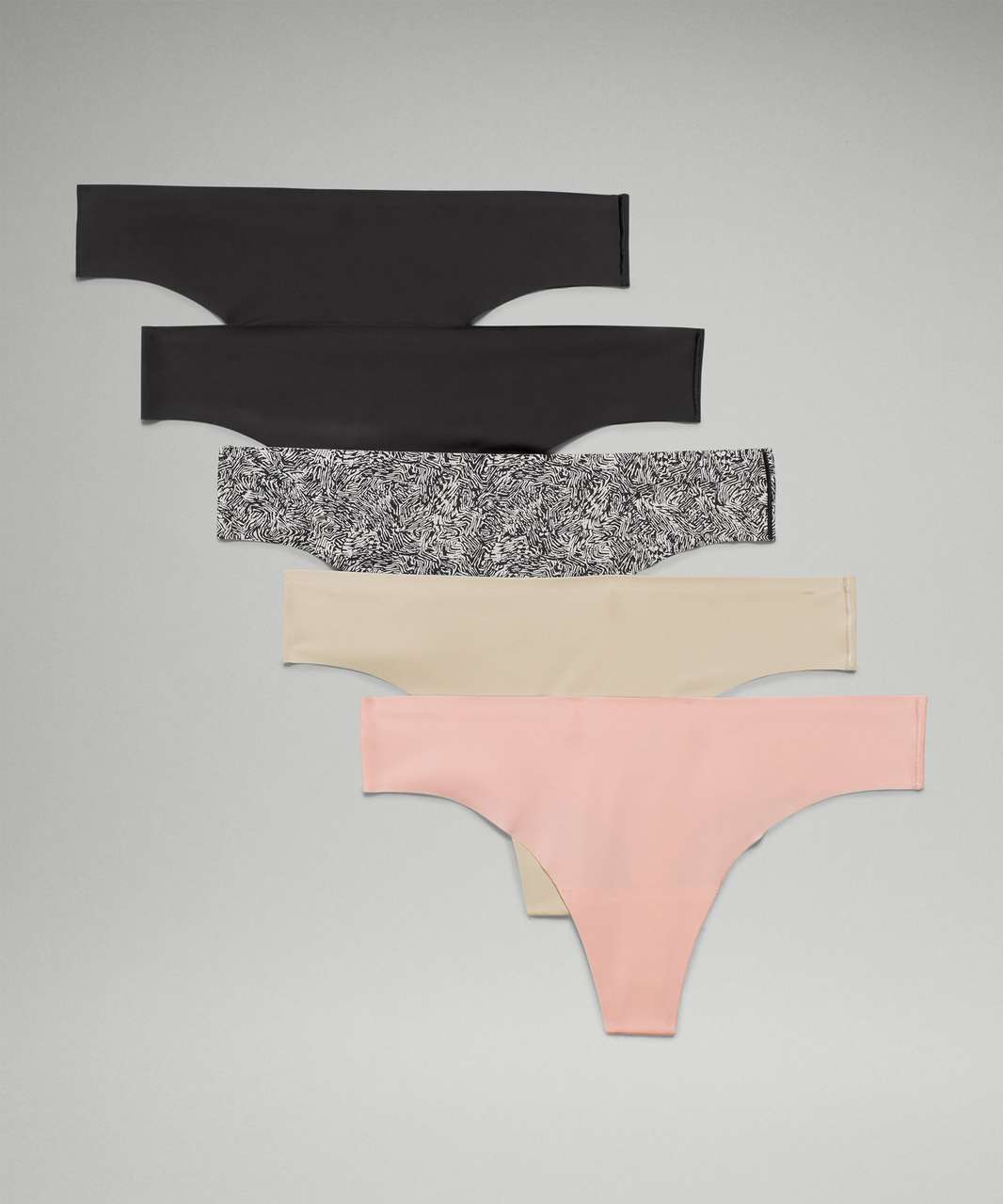 Lululemon InvisiWear Mid-Rise Lace Thong Underwear *3 Pack - Dark Lavender  / Lace / Pistachio / Lace / Lip Gloss / Lace - lulu fanatics