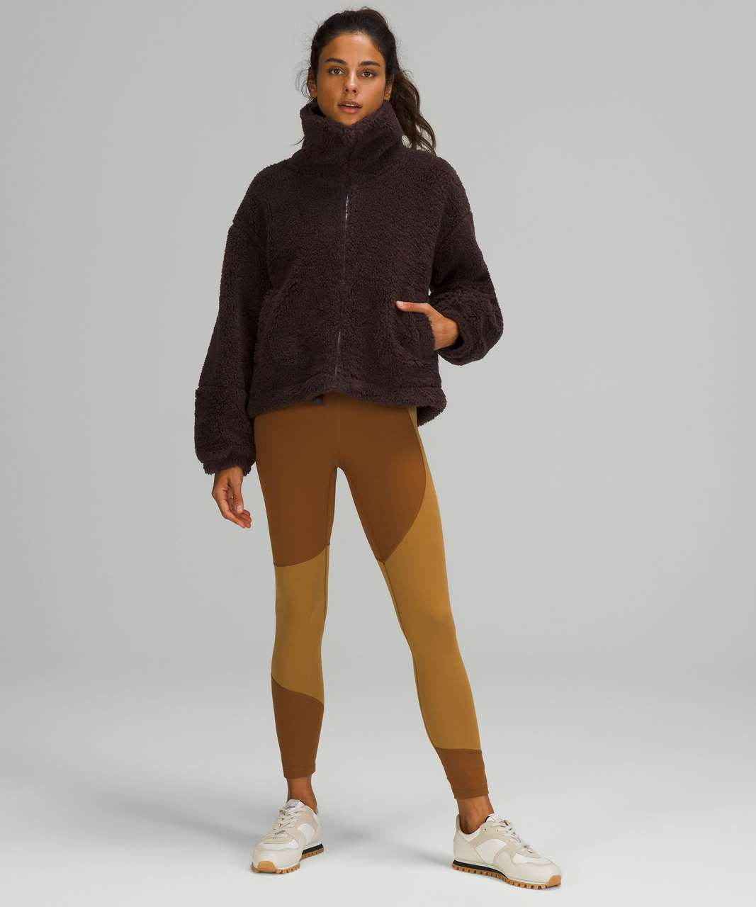 Lululemon Cinchable Fleece Zip-Up - French Press - lulu fanatics