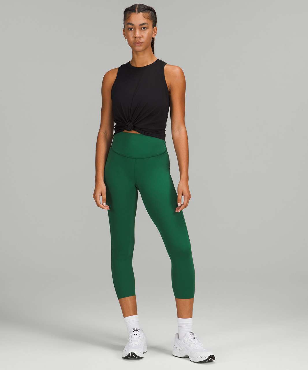 Lululemon Base Pace High-Rise Crop 23 - Everglade Green - lulu fanatics