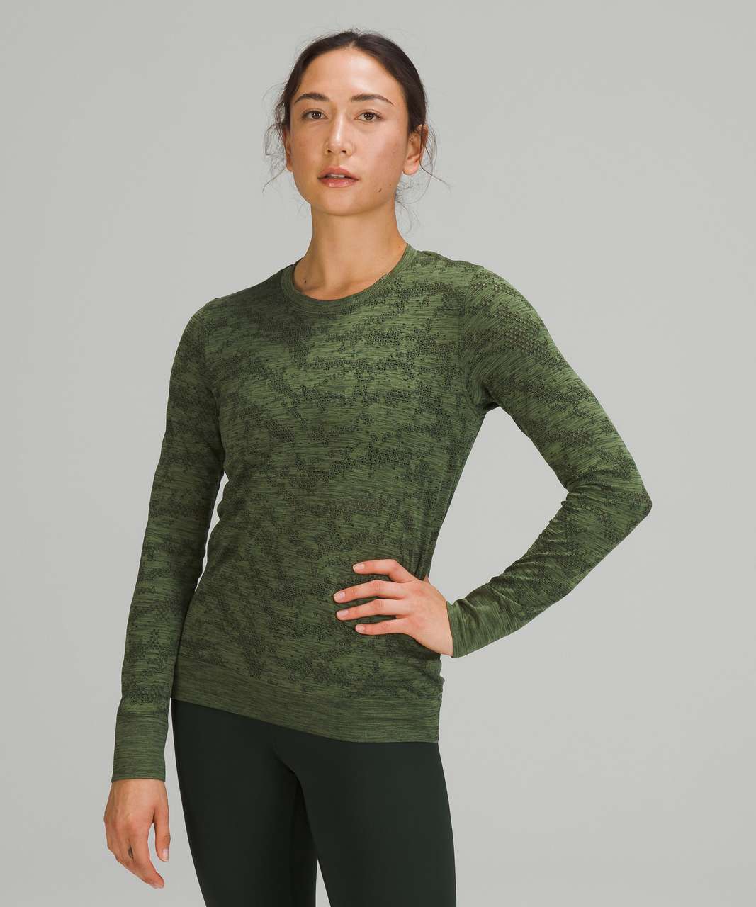 Lululemon Swiftly Breathe Long Sleeve Fetching Lines Raspberry