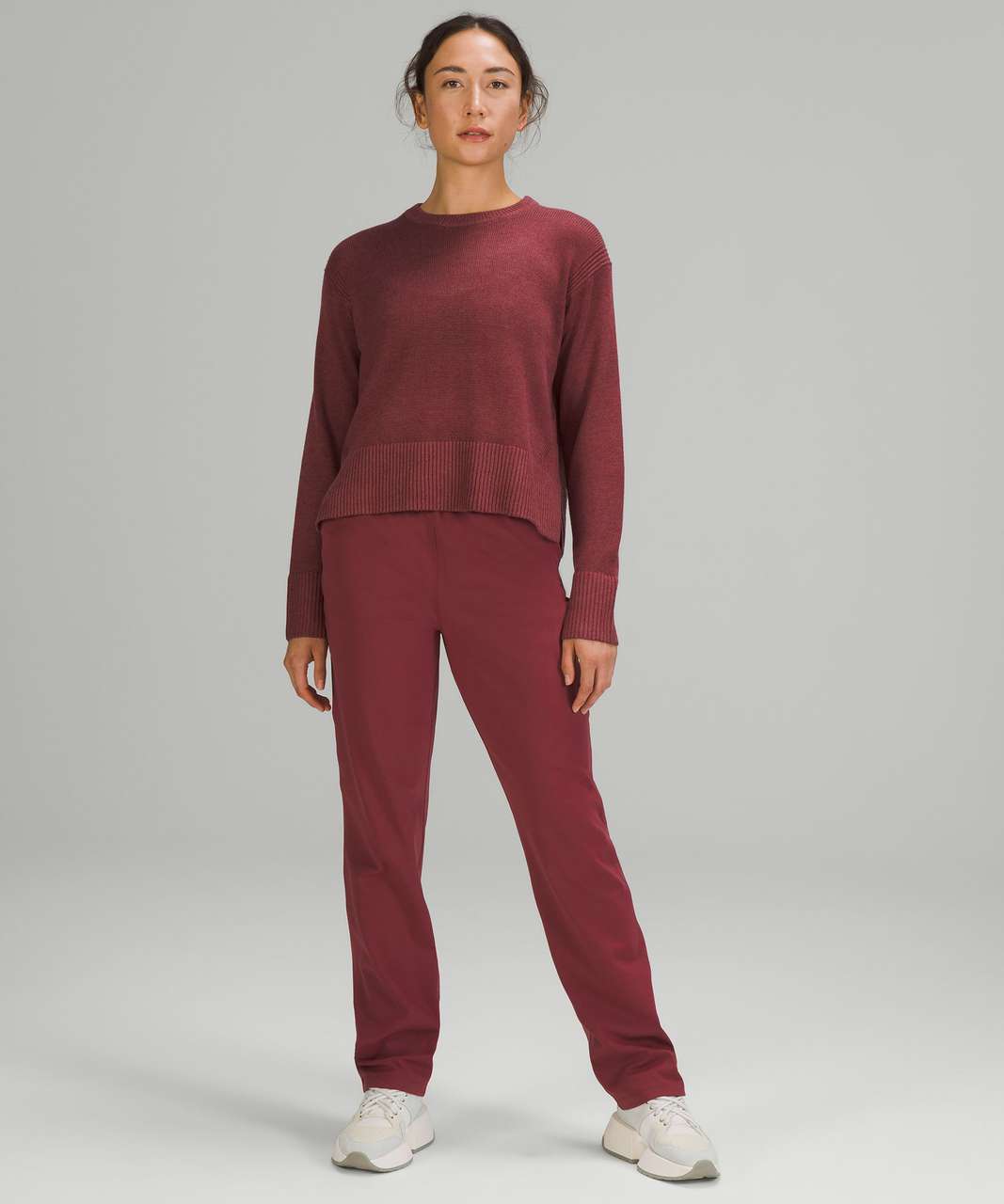 Lululemon Cashlu Boxy Crewneck Sweater - Heathered Mulled Wine