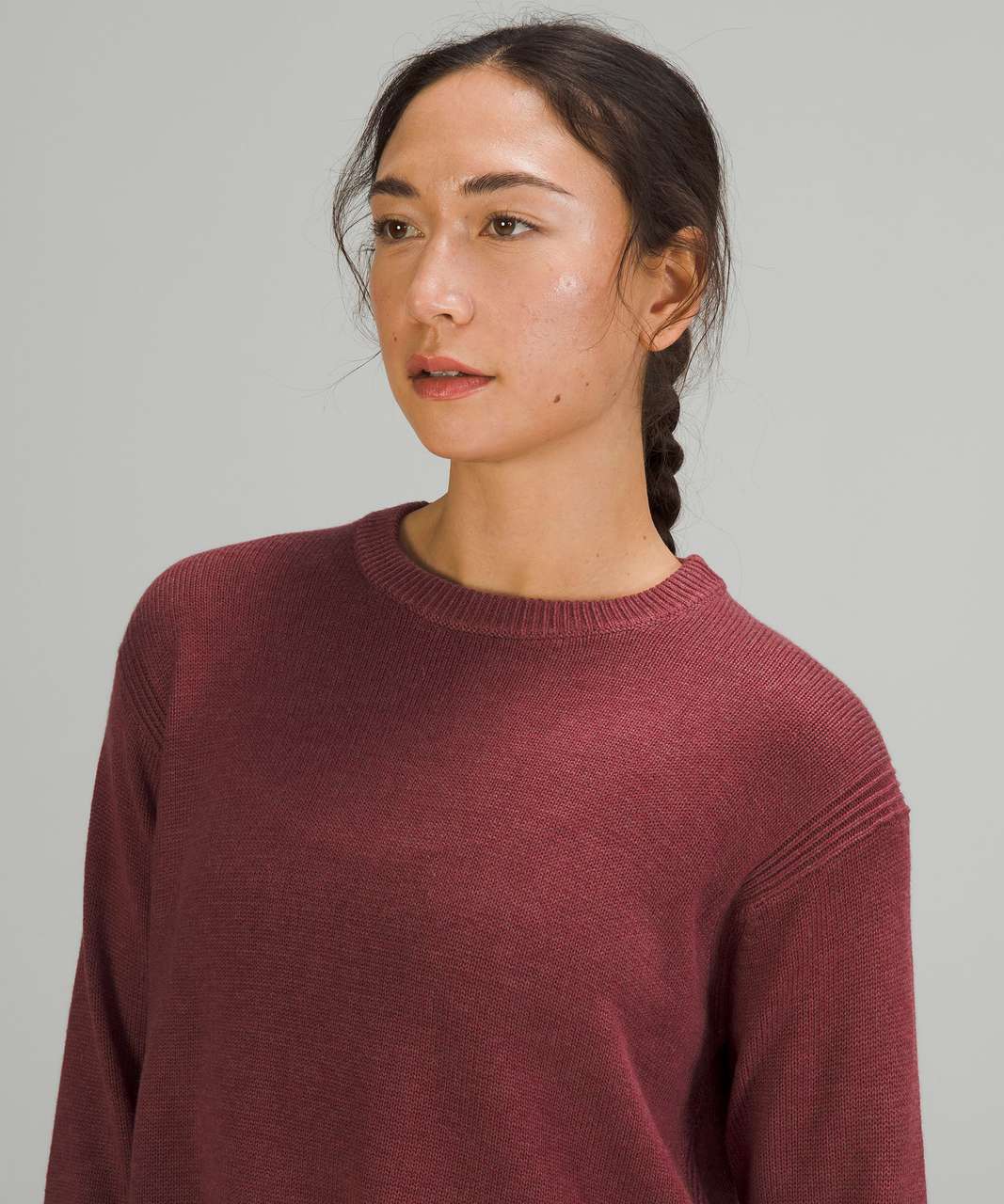 Lululemon Cashlu Boxy Crewneck Sweater - Heathered Mulled Wine