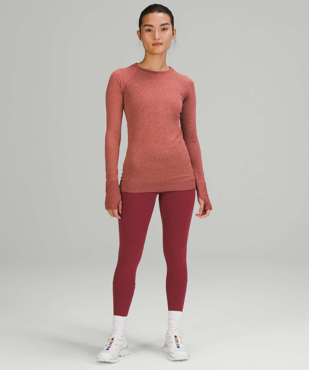 Lululemon Rest Less Pullover - Mulled Wine / Pink Savannah