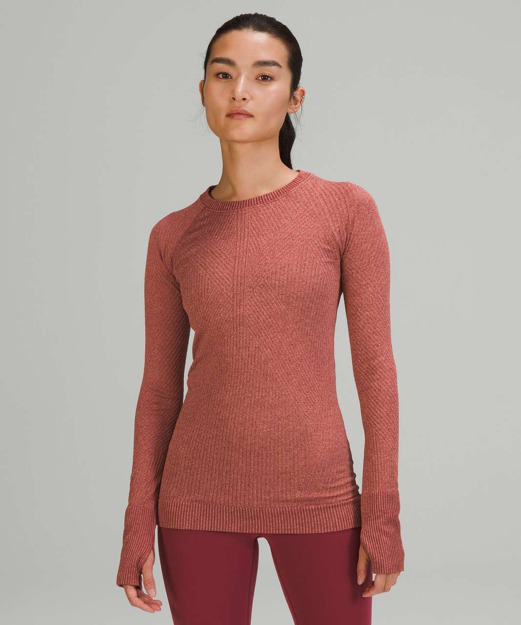 Lululemon Rest Less Pullover - Mulled Wine / Pink Savannah