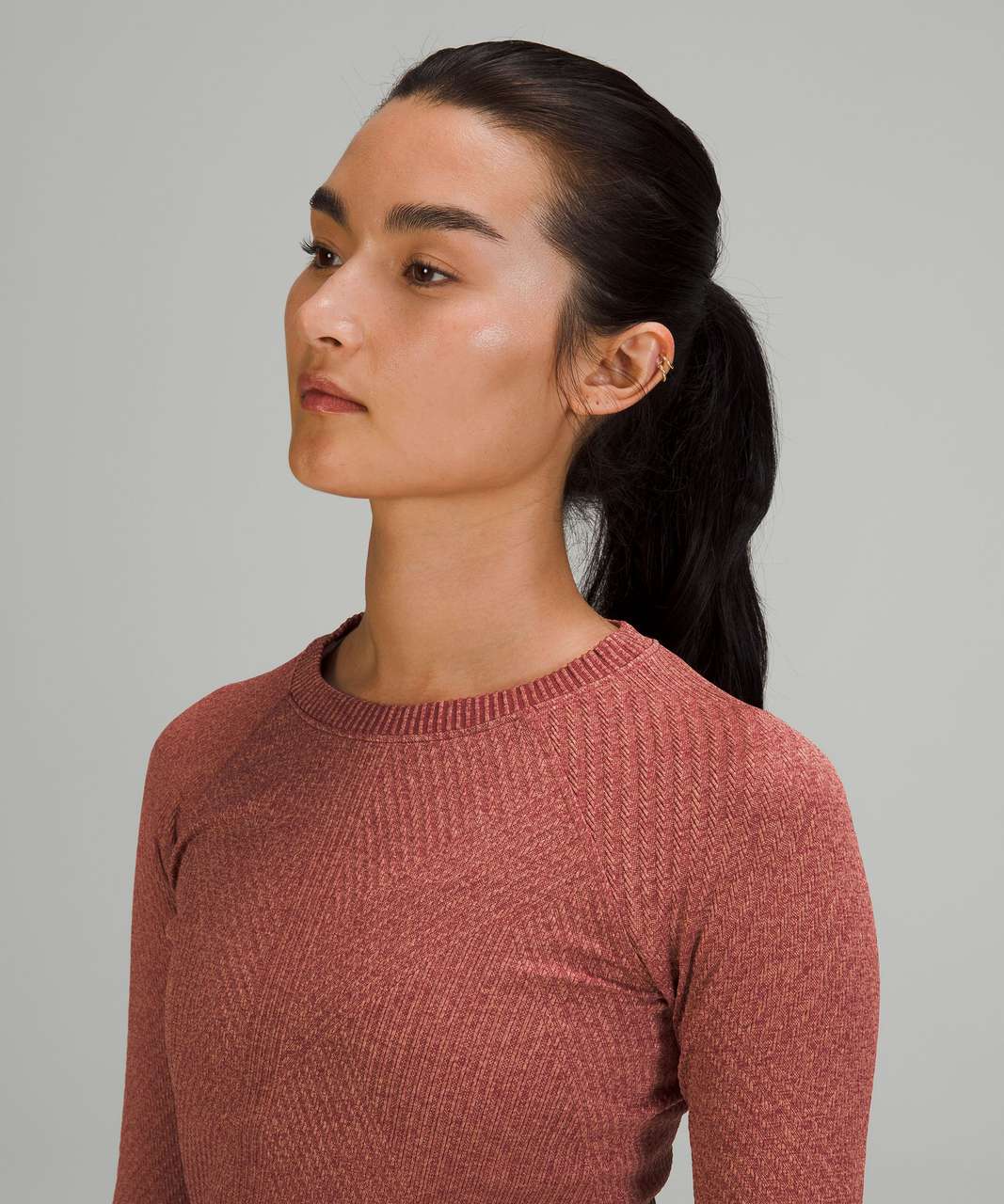 Lululemon Long Sleeve Tops Retailers - Mulled Wine / Pink Savannah