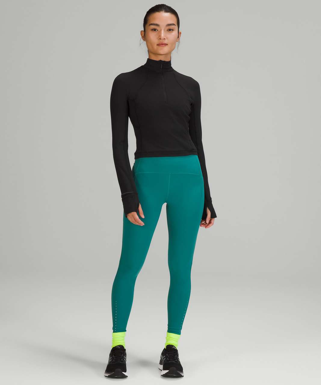 Lululemon Its Rulu Run Cropped Half-Zip - Black (First Release)