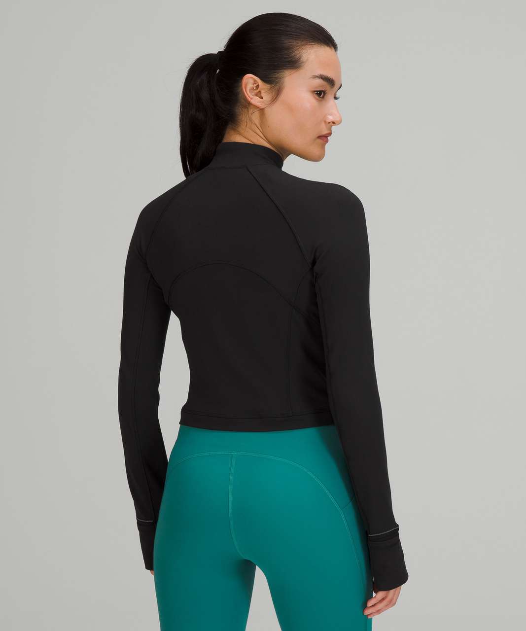 Lululemon Its Rulu Run Cropped Half-Zip - Black (First Release) - lulu ...