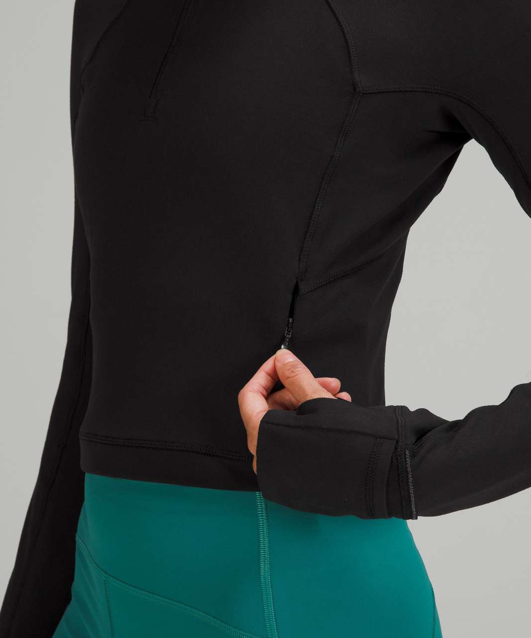 Lululemon Its Rulu Run Cropped Half-Zip - Black (First Release)