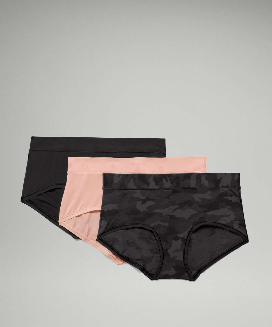 Lululemon UnderEase Mid-Rise Thong Underwear 3 Pack - Double Dimension  Starlight Black / Butter Pink / Black - lulu fanatics