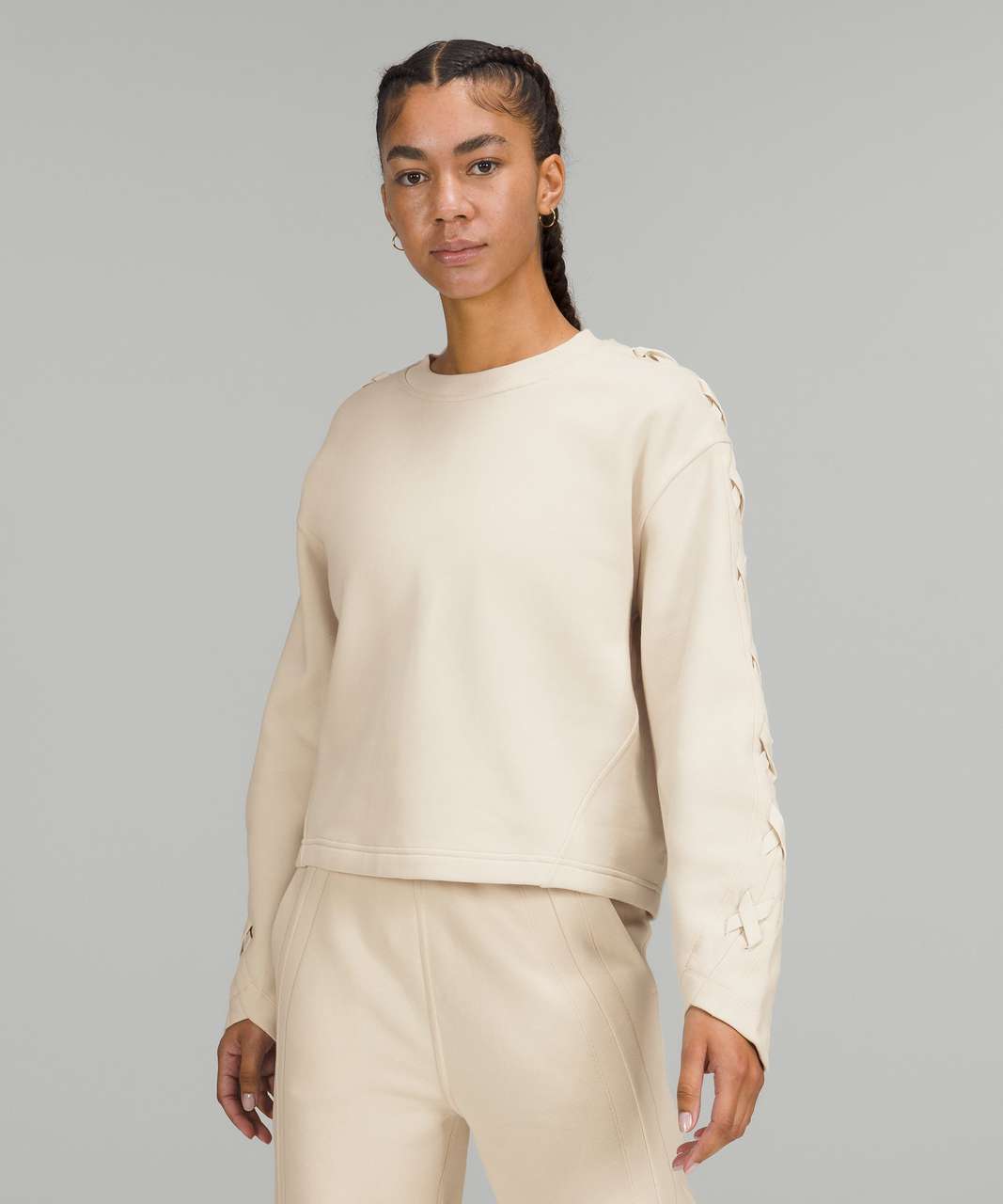 Lululemon Braided Sleeve Pullover - White Opal