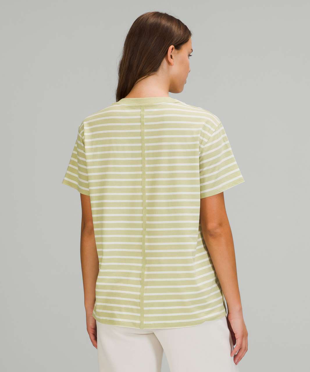 Lululemon All Yours Tee - Yachtie Stripe Dew Green White