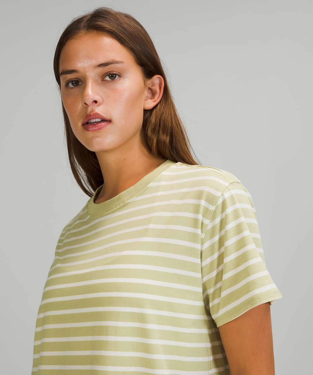 Lululemon All Yours Tee - Yachtie Stripe Dew Green White