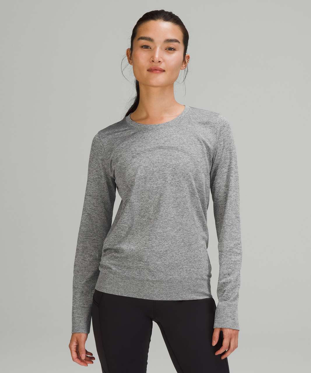 Lululemon Swiftly Tech Long Sleeve Crew - Slate / White - lulu fanatics