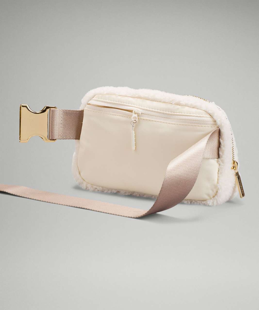 Lululemon Everywhere Fleece Belt Bag Crossbody Bag Natural Ivory/Trench in  Textured Fleece with Silver-tone - US