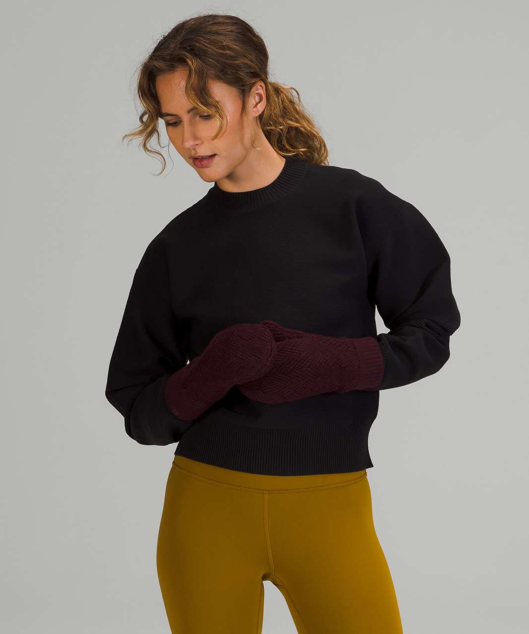 Lululemon Chevron Knit Mitten - Cassis