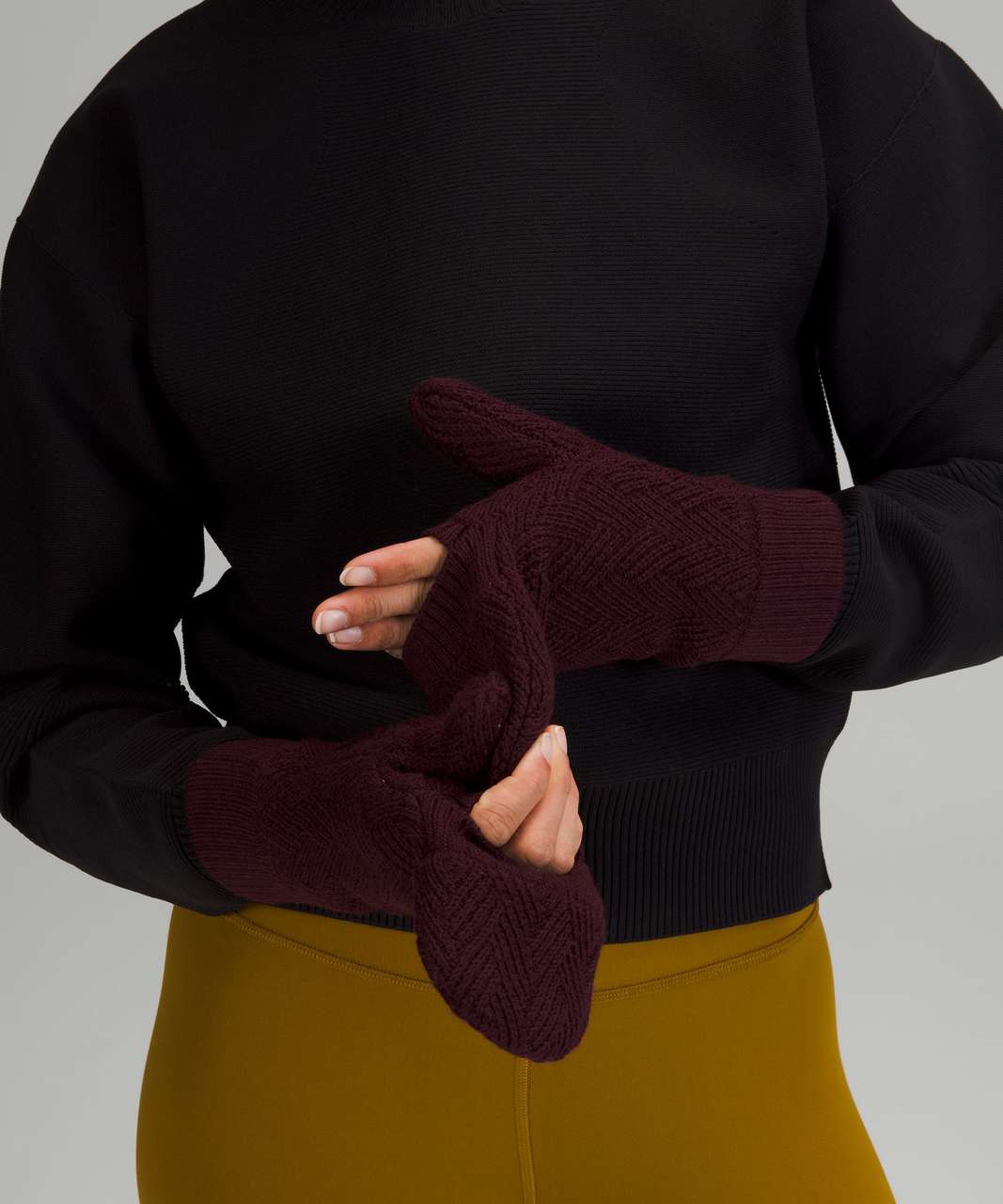 Lululemon Chevron Knit Mitten - Cassis