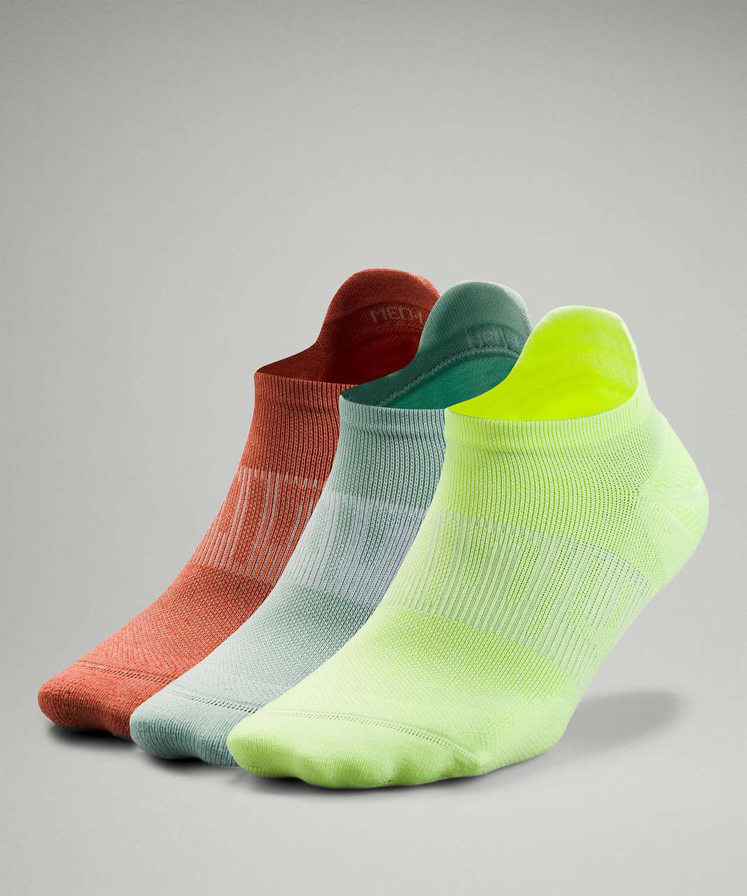 Lululemon Power Stride Tab Sock 3 Pack - Highlight Yellow / Arctic Green / Canyon Orange