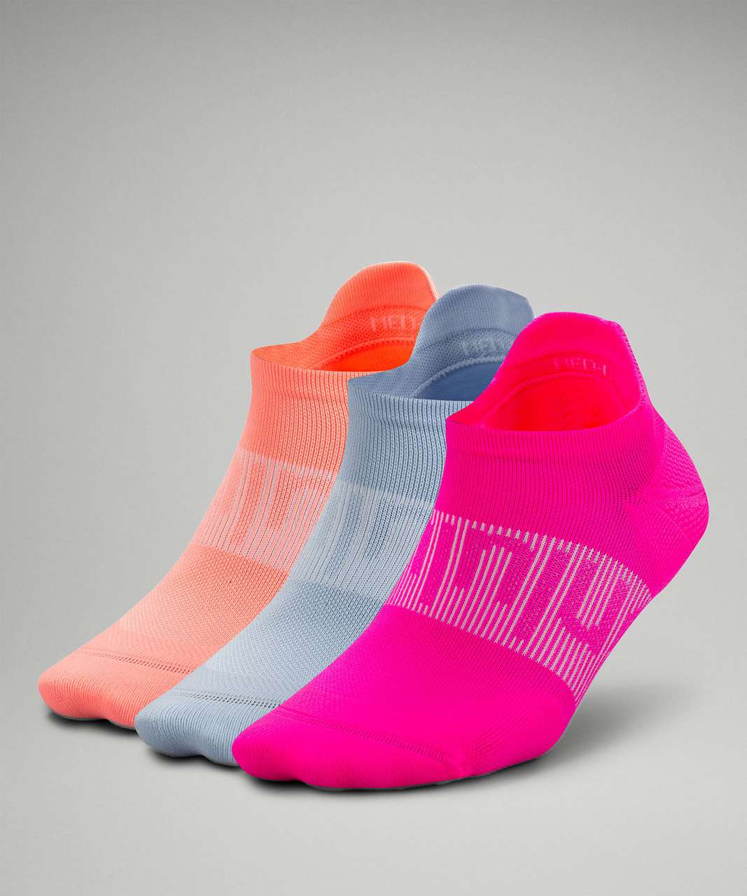 Lululemon Power Stride Tab Sock 3 Pack - Highlight Pink / Blue Linen / Sunset