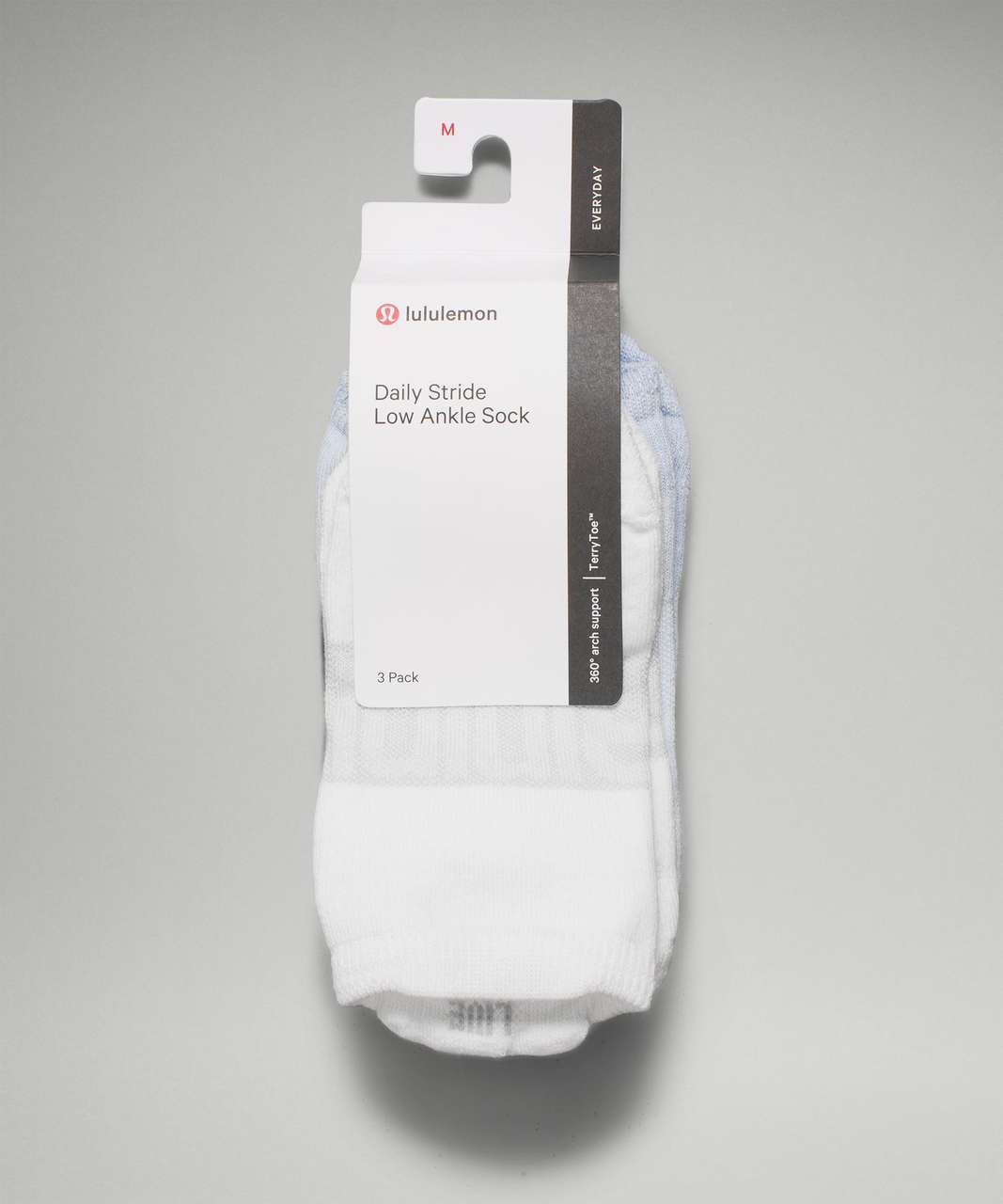 Lululemon Daily Stride Low Ankle Sock *3 Pack - White / Blue Linen / Black