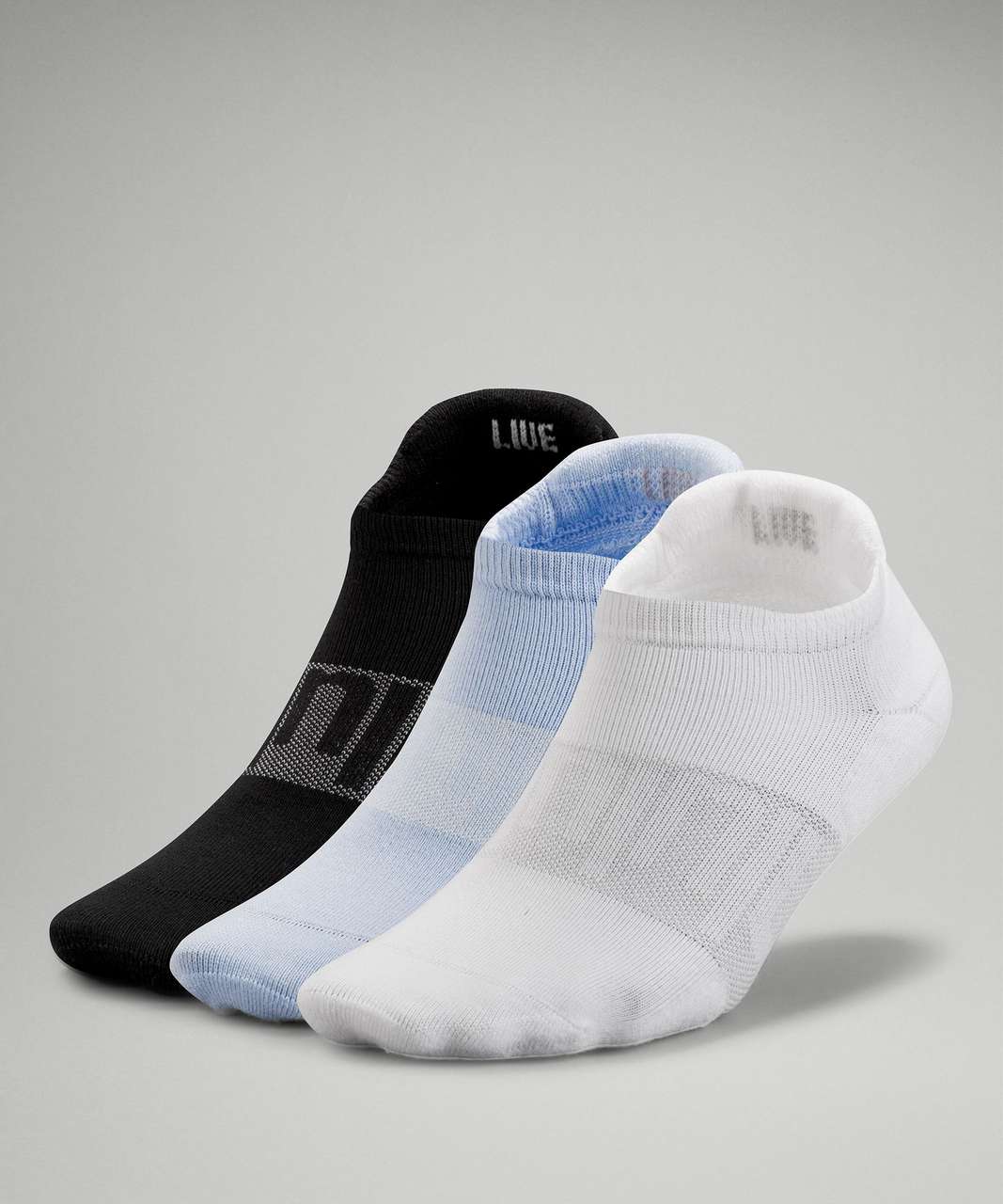 Lululemon Daily Stride Low Ankle Sock *3 Pack - White / Blue Linen / Black