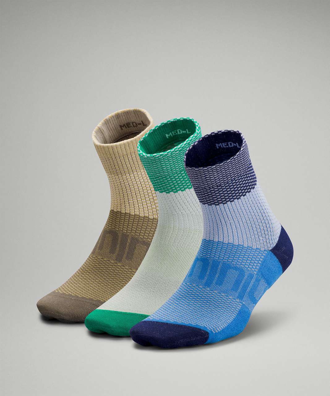 Lululemon Daily Stride Mid Crew Sock *3 Pack - Blue Nile / Arctic Mint / Rover