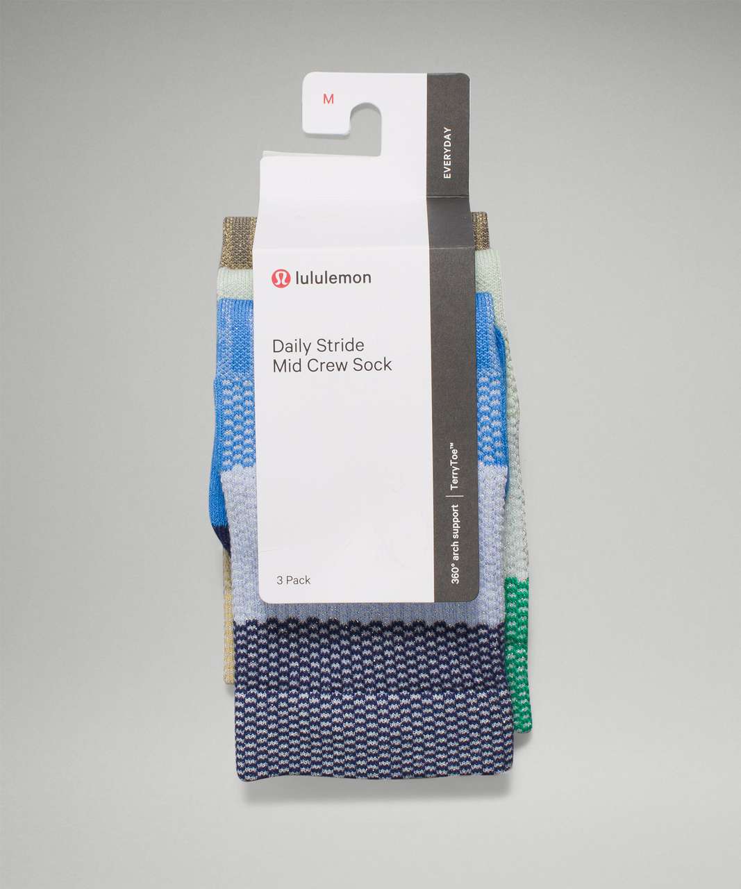 Lululemon Daily Stride Mid Crew Sock *3 Pack - Blue Nile / Arctic Mint / Rover