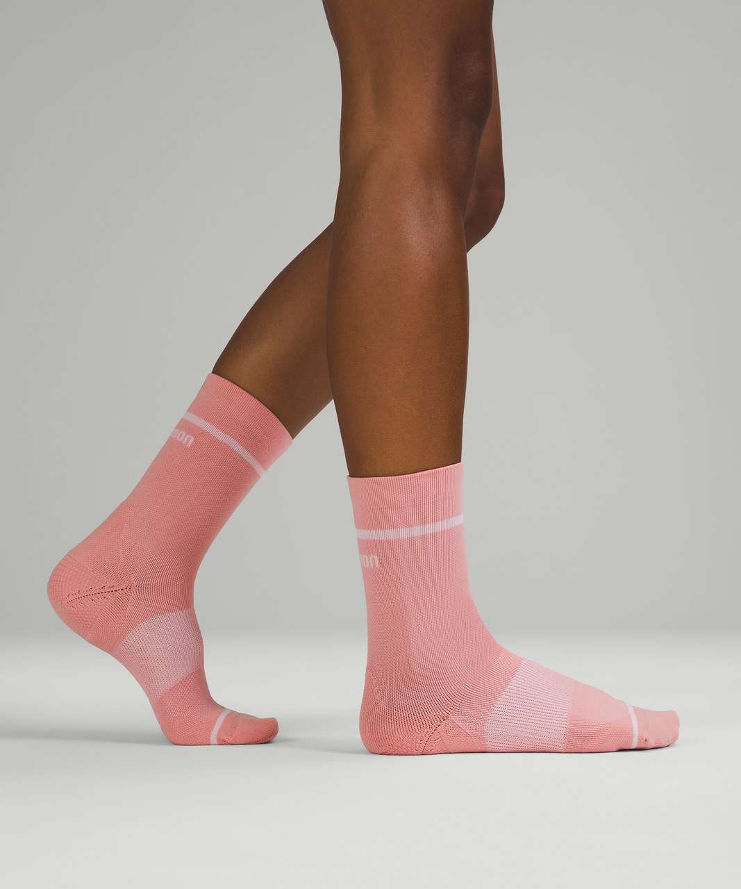 Lululemon Power Stride Crew Sock 2 Pack *Stripe - Blue Linen / Pink Puff