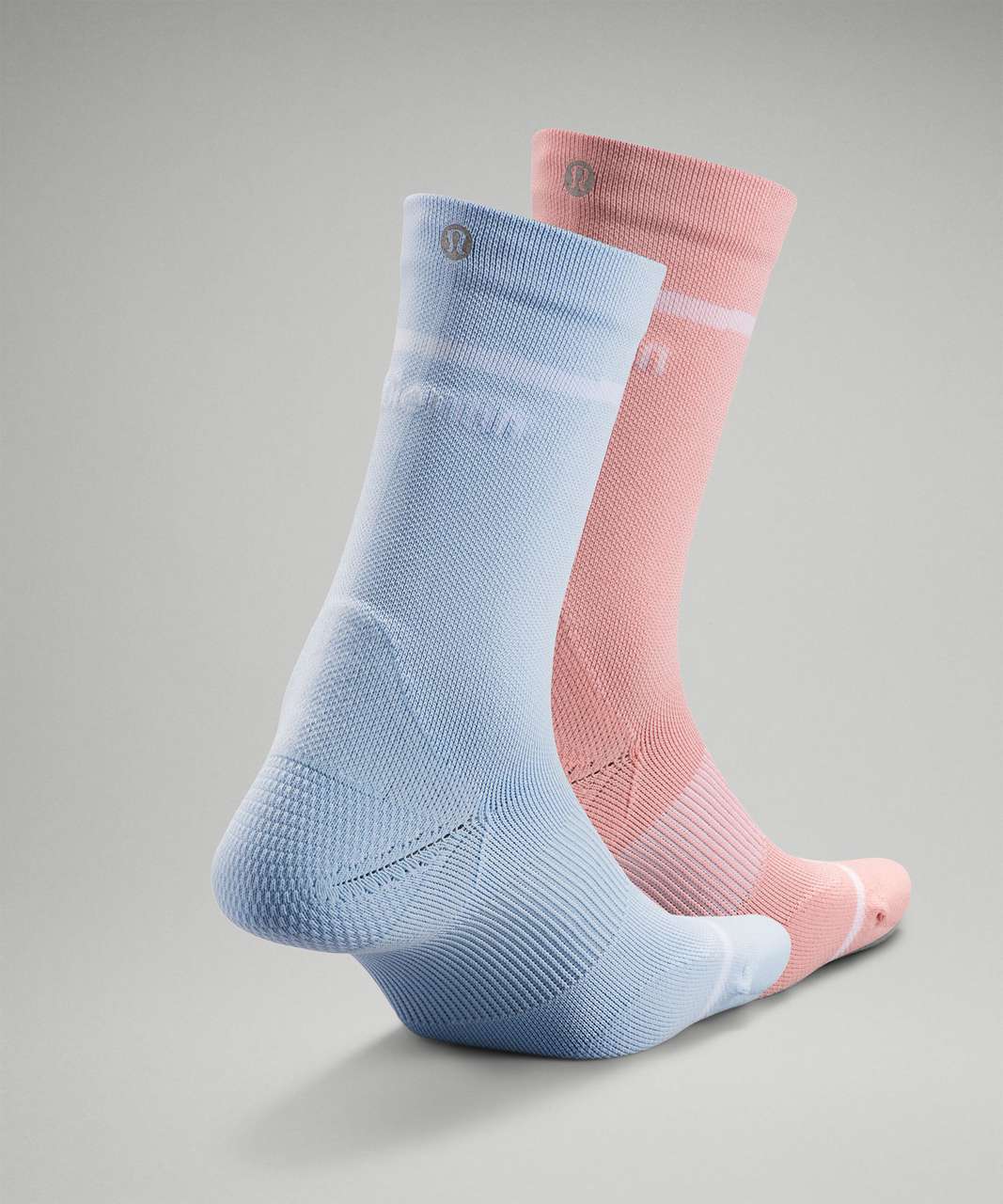 Lululemon Power Stride Crew Sock 2 Pack *Stripe - Blue Linen / Pink Puff