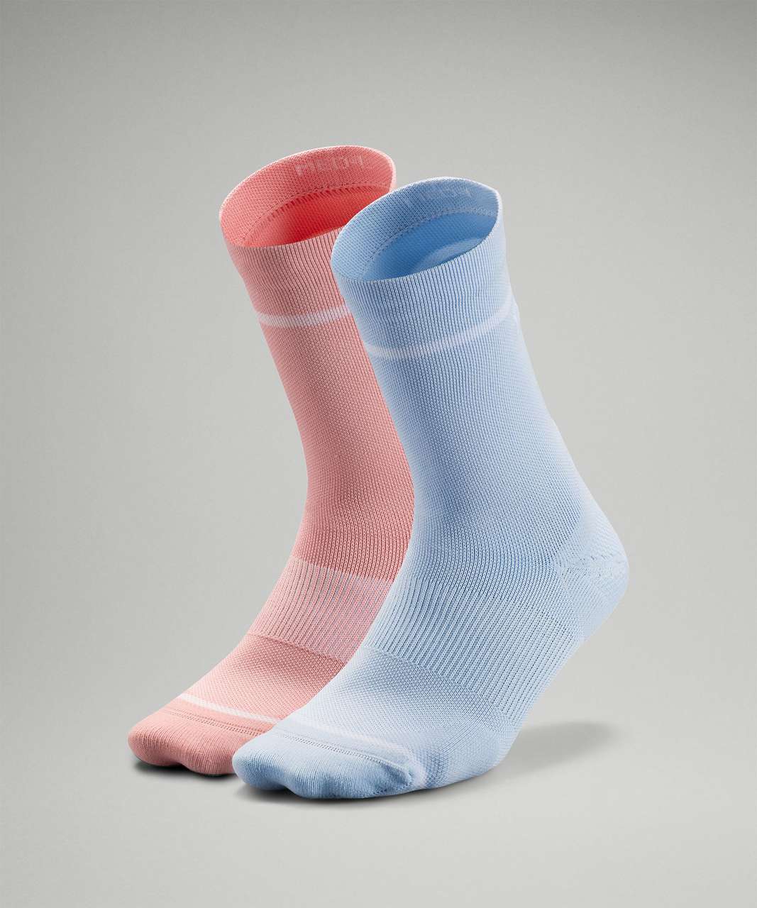 Lululemon Power Stride Crew Sock 2 Pack *Stripe - Blue Linen / Pink Puff