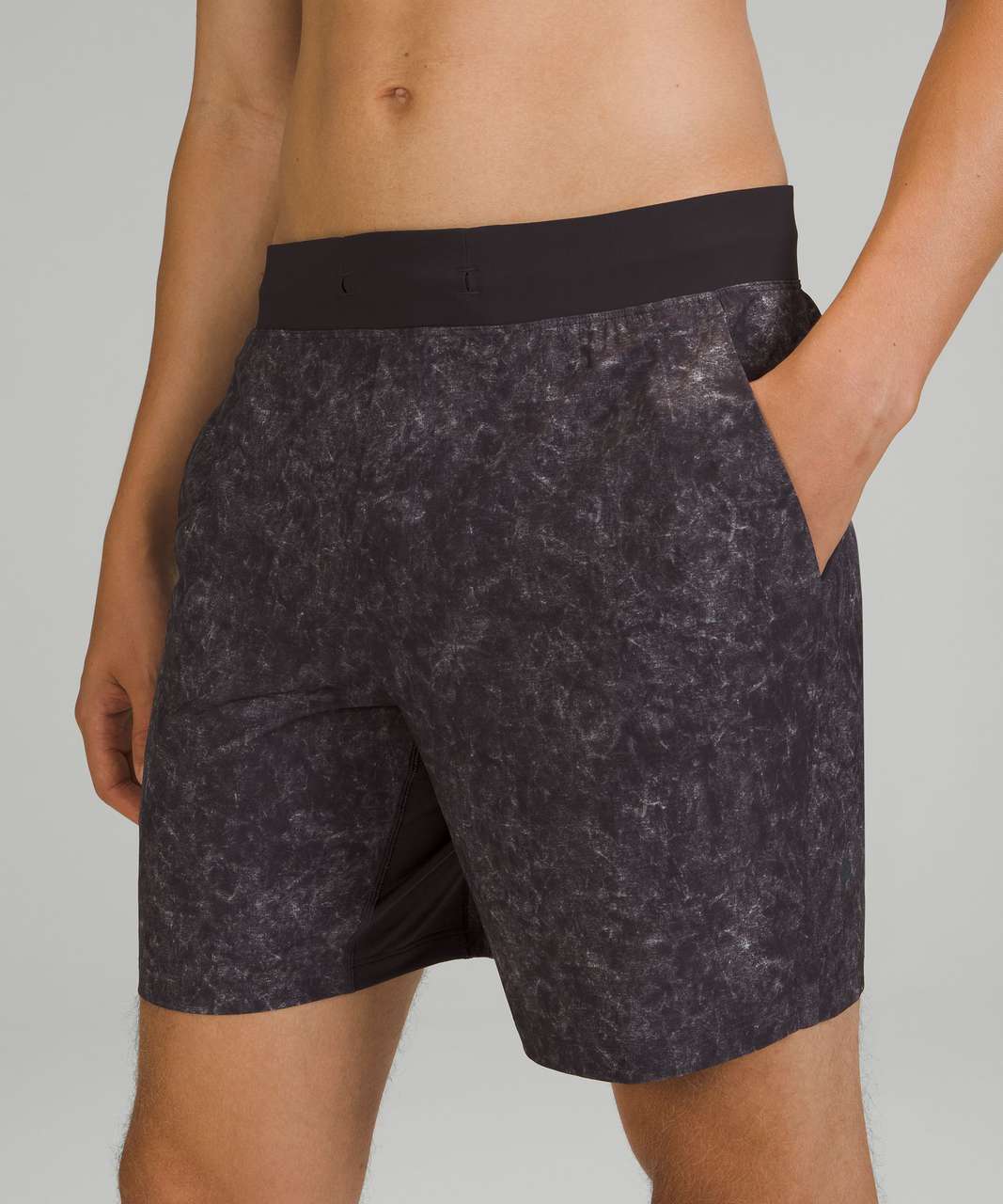 Lululemon T.H.E. Linerless Short 7" - Gravel Dust Black Granite Multi