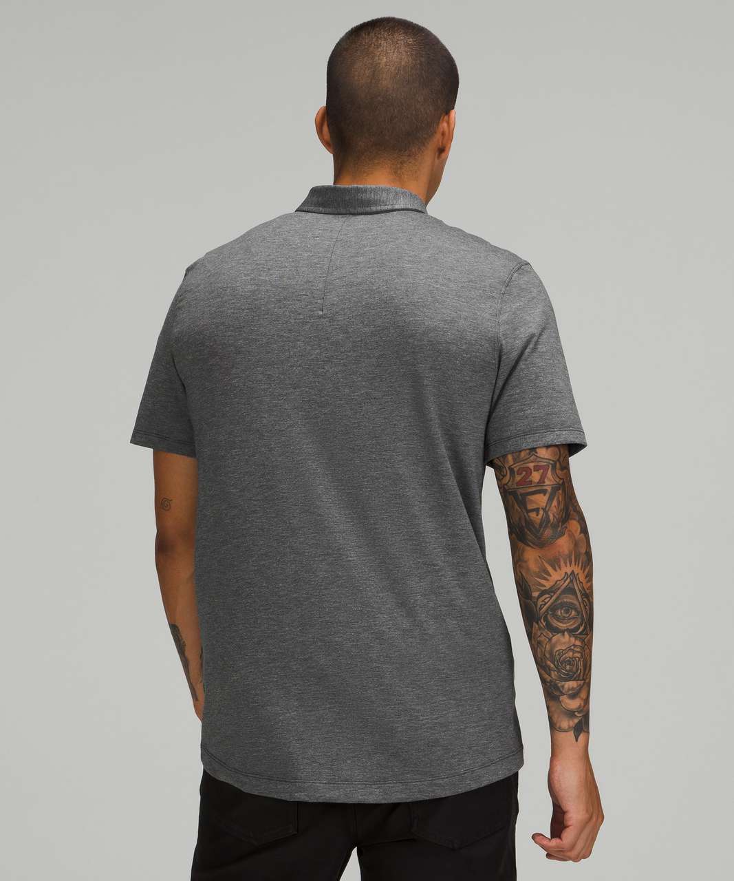 Lululemon Evolution Short Sleeve Polo Shirt *Pique Fabric - Heathered Black