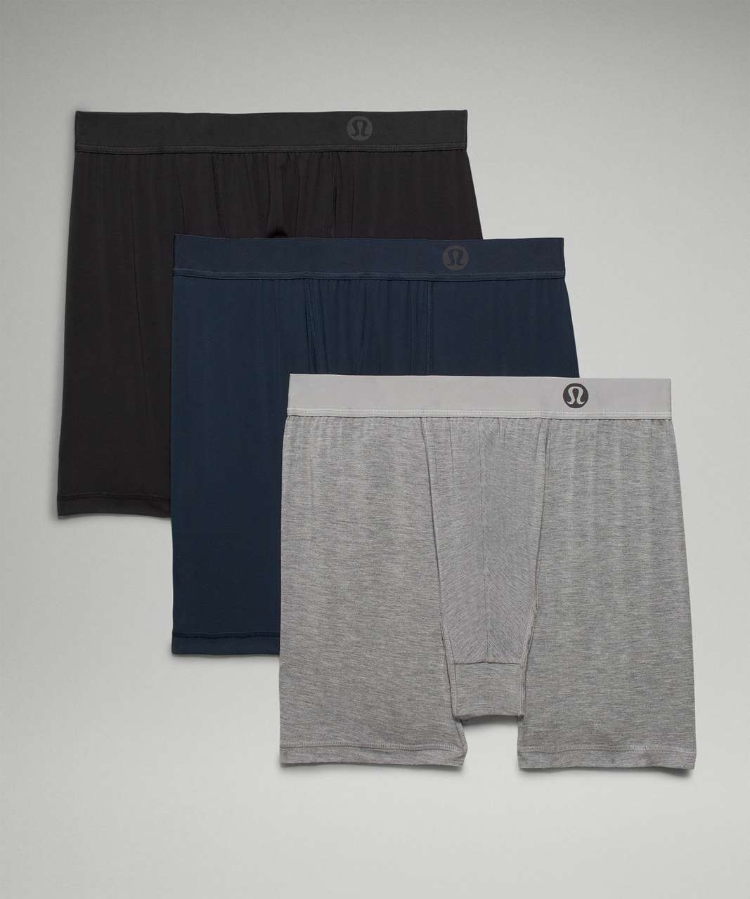 Lululemon Always In Motion Boxer 5" *3 Pack - Black / Heathered Core Medium Grey / True Navy